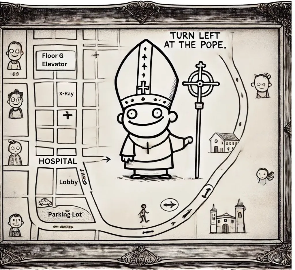 Turn Left at the Pope